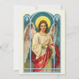 Invitation Triptyque de l'ange au ruban rose