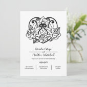 Invitation Triquetra Celtique Coeur noeud floral (Debout devant)