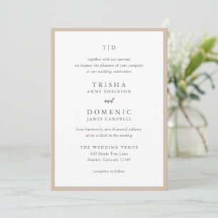Invitation Trisha Earthy Neutral Mariage moderne