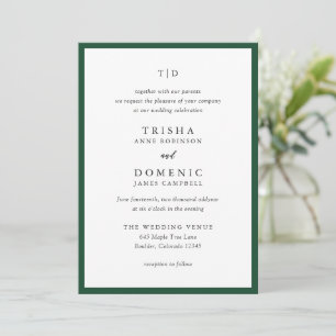 Invitation Trisha Emerald Green Mariage moderne