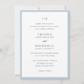 Invitation Trisha Poudre Bleu Mariage moderne (Devant)