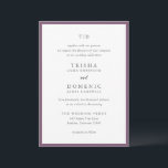 Invitation Trisha Purple Mariage moderne<br><div class="desc">Invitations de mariage modernes avec un design propre avec des polices serif et script.</div>