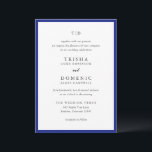 Invitation Trisha Royal Blue Mariage moderne<br><div class="desc">Invitations de mariage modernes avec un design propre avec des polices serif et script.</div>