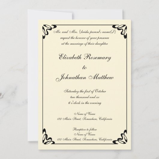 Invitation Tristan et Isolde par JW Waterhouse Mariage (Dos)