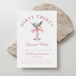 Invitation Triste Trente Bow & Martini 30e anniversaire<br><div class="desc">Dirty Thirty Bow & Martini 30th Birthday Invitation</div>