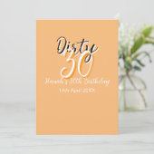 Invitation Triste trente orange blanc simple rétro annonce d' (Debout devant)