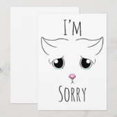 Invitation Triste visage de chat : Je suis désolé (Devant / Derrière)