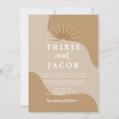 Invitation TRIXIE Beige Taupe Rétro Arched Photo Boho Mariage (Devant)