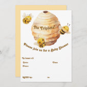 Invitation Trois Abeilles (Devant / Derrière)