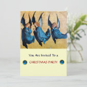 Invitation TROIS ANGELS EN BLEU, Sapphire, argent métallique (Debout devant)