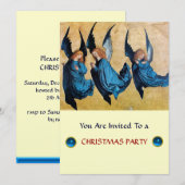 Invitation TROIS ANGELS EN BLEU, Sapphire, argent métallique (Devant / Derrière)