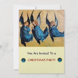 Invitation TROIS ANGELS EN BLEU, Sapphire, glace métallique