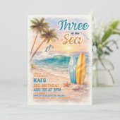 Invitation Trois au Sea Retro Surf Beach 3e Anniversaire (Debout devant)