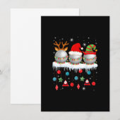 Invitation Trois balles de golf Elf Reindeer Père Noël (Devant / Derrière)