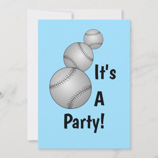 Invitation Trois Baseballs (Devant)