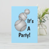 Invitation Trois Baseballs (Debout devant)