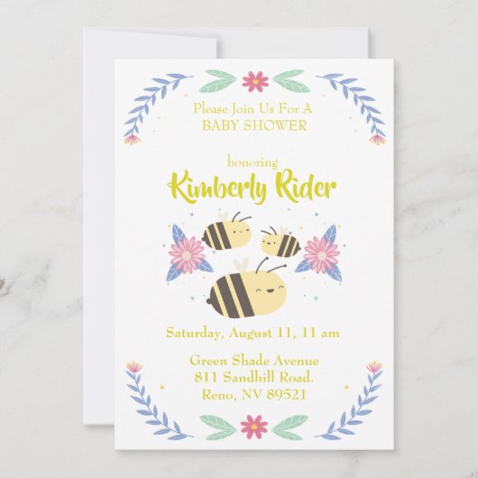 Invitation Trois belles abeilles  (Devant)