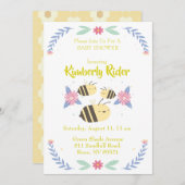 Invitation Trois belles abeilles  (Devant / Derrière)