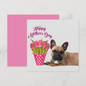 Invitation Trois bouledogues français Merci Bouledogue França (Devant / Derrière)