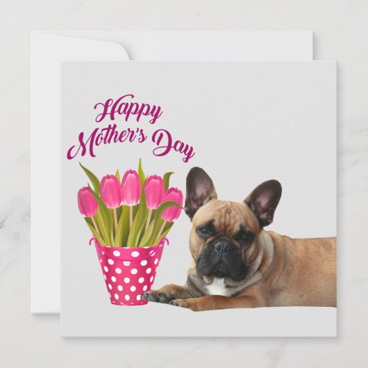 Invitation Trois bouledogues français Merci Bouledogue França (Devant)