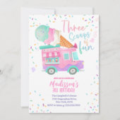 Invitation Trois Boules de Fun 3e Anniversaire (Devant)