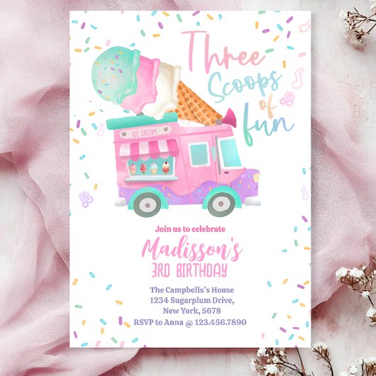 Invitation Trois Boules de Fun 3e Anniversaire