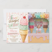Invitation Trois Boules De Fun Fête D'anniversaire 3 Ans (Devant)
