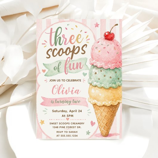 Invitation Trois Boules De Fun Fête D'anniversaire 3 Ans