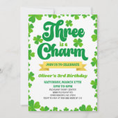 Invitation Trois Charm St. Patrick's Day 3e fête d'anniversai (Devant)