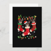 Invitation Trois Chihuahua en choeur Noël Père Noël X-mas Chi (Devant / Derrière)