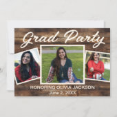 Invitation Trois Collage de photos Fête de fin d'études Rusti (Devant)