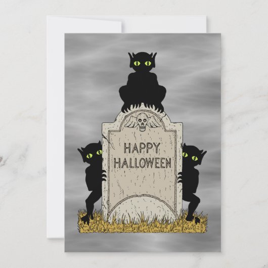Invitation Trois diablotins Joyeux Halloween (Devant)