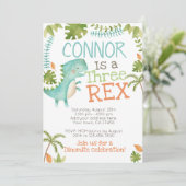 Invitation Trois dinosaures Rex (Debout devant)