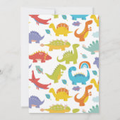 Invitation Trois dinosaures Rex Garçons mignons Fête  (Dos)