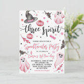 Invitation Trois Esprit Éffrayant Halloween anniversaire (Debout devant)