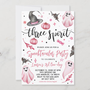 Invitation Trois Esprit Éffrayant Halloween anniversaire