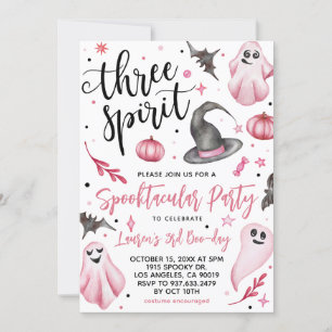 Invitation Trois Esprit Éffrayant Halloween anniversaire