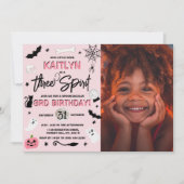 Invitation Trois Esprit ! Filles Halloween 3ème anniversaire  (Devant)