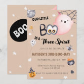 Invitation Trois Esprit Halloween 3e anniversaire (Devant / Derrière)