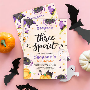 Invitation Trois Esprit Halloween 3e anniversaire