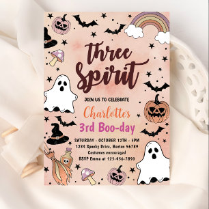 Invitation Trois Esprit Halloween 3e fête d'anniversaire