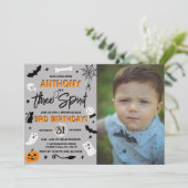 Invitation Trois Esprit ! Halloween 3ème anniversaire photo (Debout devant)