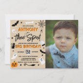 Invitation Trois Esprit ! Halloween 3ème anniversaire photo (Devant)