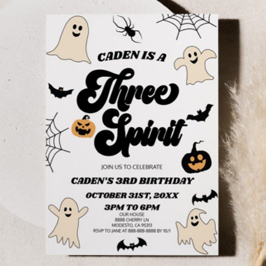 Invitation Trois Esprit Halloween 3ème Troisième fête d'anniv