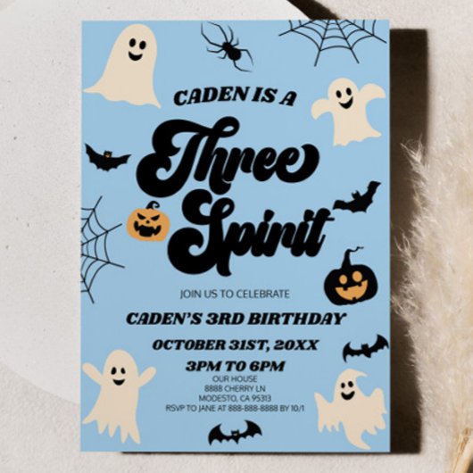 Invitation Trois Esprit Halloween 3ème Troisième fête d'anniv