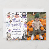 Invitation Trois Esprit Halloween Fantôme 3ème anniversaire P (Devant)