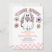 Invitation Trois Esprit Halloween Fantôme Floral 3e anniversa (Devant)