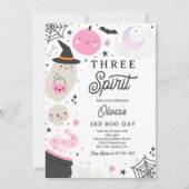 Invitation Trois Esprit Halloween Ghost 3ème fête d'anniversa (Devant)