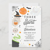 Invitation Trois Esprit Halloween Ghost 3ème fête d'anniversa (Devant)