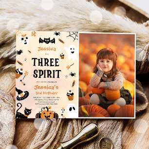 Invitation Trois Esprit Halloween mignonne Fête d'anniversair